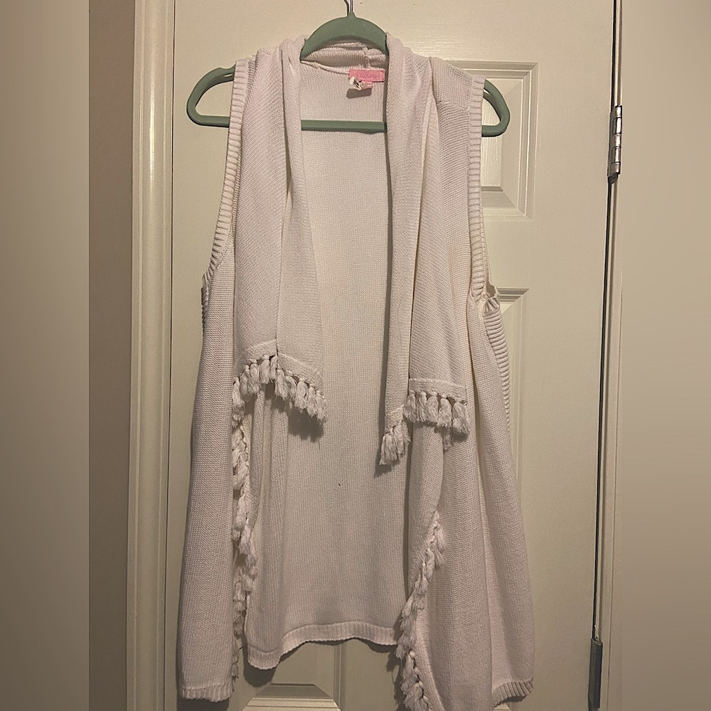 White Lilly Pulitzer knit vest.